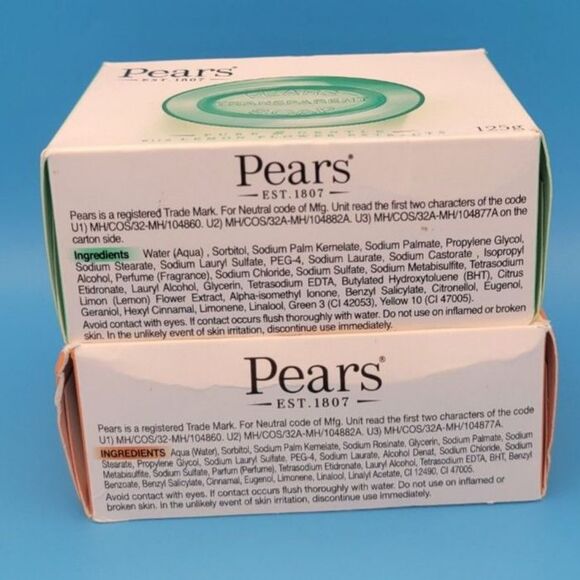 SEALED 2 Bar Pears Transparent Glycerin Soap Gentle Lemon Flower, Natural Oils - Picture 5 of 5